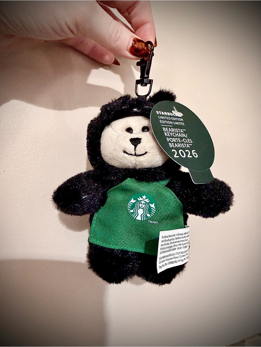 Starbucks Black Cat Bearista Keychain Plush 2026